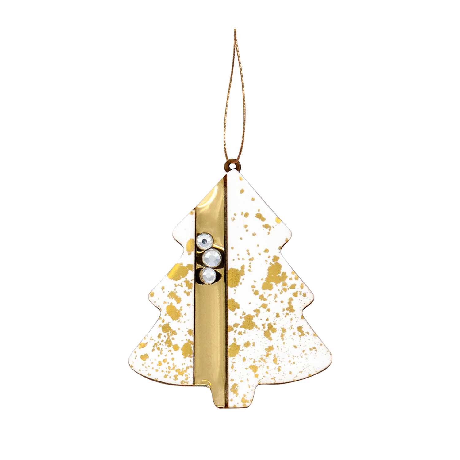 Ёлочная игрушка Ёлочка (белый с золотым )