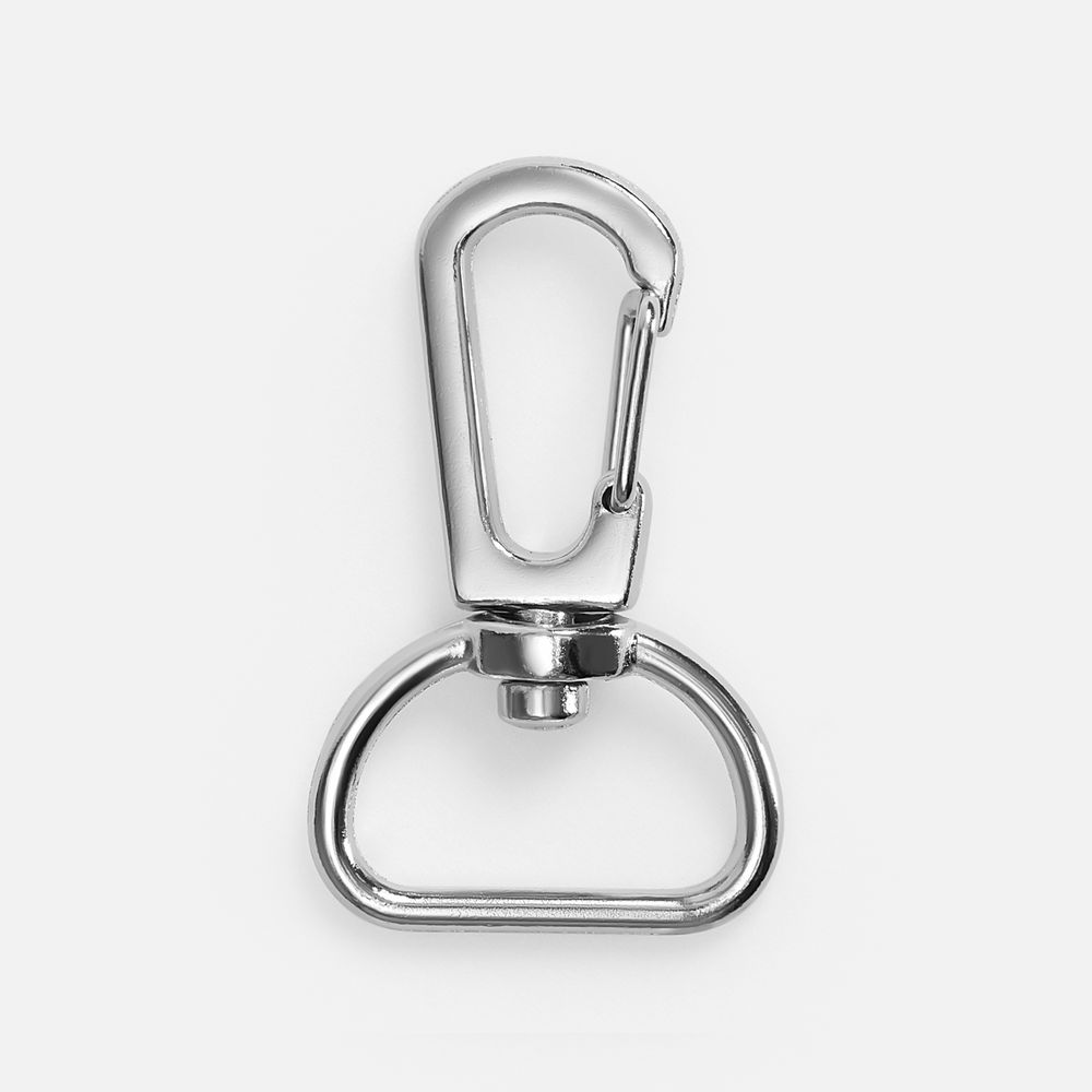 Застежка-карабин Snap hook, M, серебристая (хром)