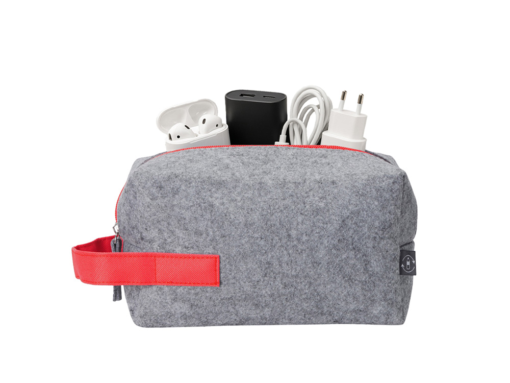 Органайзер для электроники и проводов Felt из RPET-фетра с ручкой