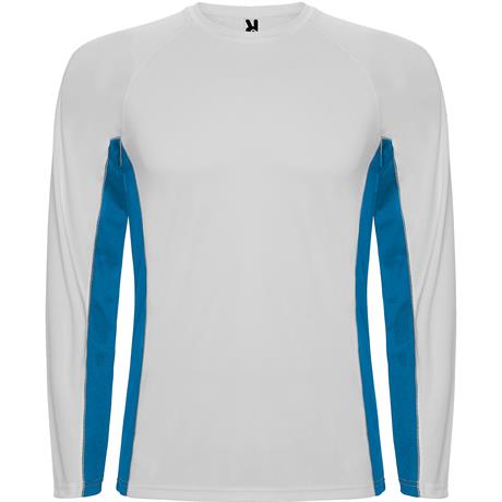 Спортивная футболка SHANGHAI L/S мужская, БЕЛЫЙ/КОРОЛЕВСКИЙ СИНИЙ
