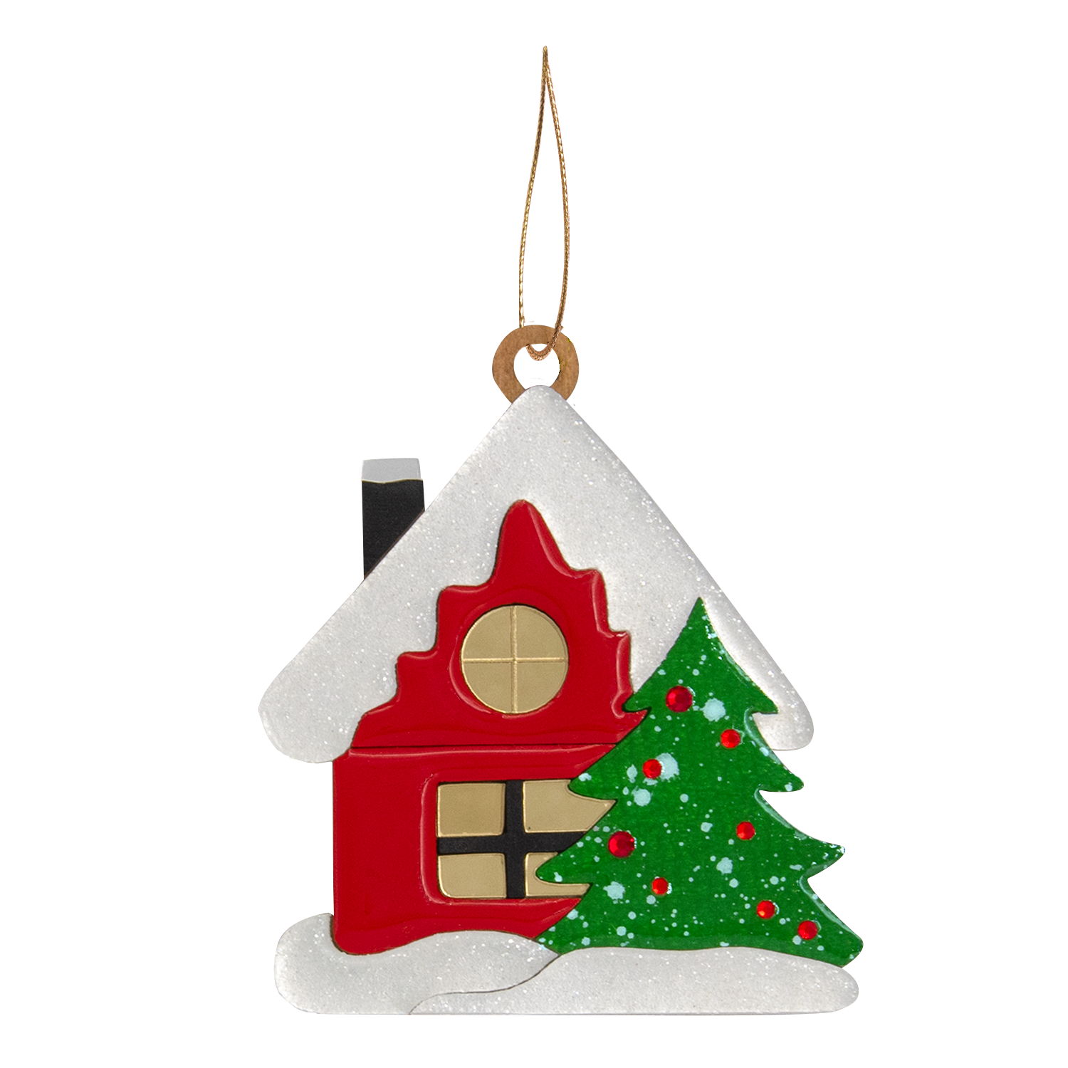 Ёлочная игрушка Домик (красный)