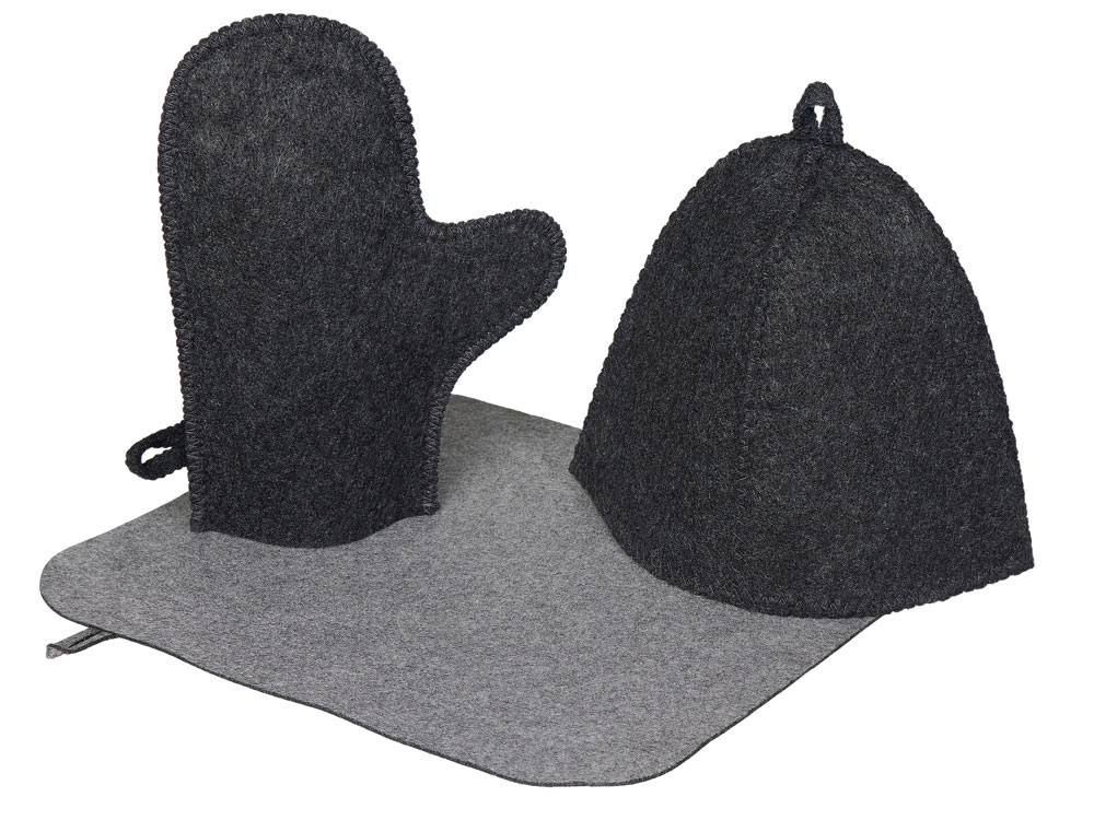 Банный набор из шапки, рукавицы и коврика Calm