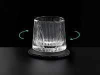 Вращающийся бокал для виски на сланцевом костере Ventura