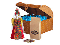 Подарочный набор: кукла фарфоровая, чай Малина с мятой