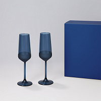 Подарочный набор 2 бокала для шампанского Сапфир (Sapphire) в синей коробке