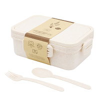 Ланчбокс (контейнер для еды) Inar из пшеничного волокна, бежевый.