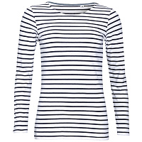 Футболка женская Marine Women, белая с темно-синим