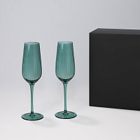 Подарочный набор 2 бокала для шампанского Capri в черной коробке