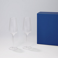 Подарочный набор 2 бокала для шампанского Blanche в  синей коробке