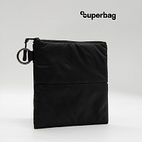 Органайзер для мелочей Superbag Bubble, стёганый, на молнии, с креплением на кольцо-карабин (черный)