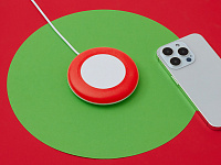 Беспроводное зарядное устройство Disc со встроенным кабелем 2 в 1