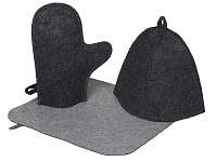 Банный набор из шапки, рукавицы и коврика Calm