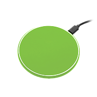 Беспроводное зарядное устройство с подсветкой 15W Auris, салатовое