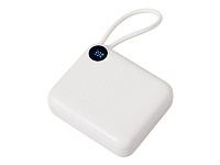 Внешний аккумулятор со встроенным кабелем Liri, QC/PD, 10000 мАч