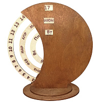 Вечный календарь из дерева Time коричневый 