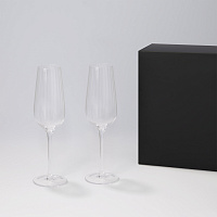 Подарочный набор 2 бокала для шампанского Blanche в черной коробке