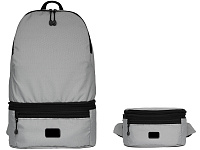 Рюкзак-трансформер 2-в-1 Athletica водостойкий с поясной сумкой из переработанного пластика 